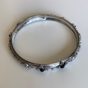 Silver and black bangle